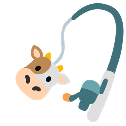 cow face and fishing pole