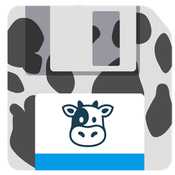 Cow face and Floppy disk