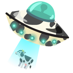 Cow face and Flying saucer