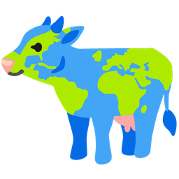 cow face and globe showing Europe-Africa