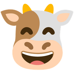 Cow face and Grinning face with smiling eyes