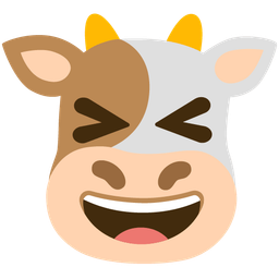 Cow face and Grinning squinting face