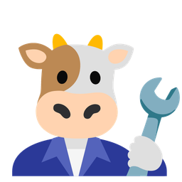 Cow face and Hammer and wrench