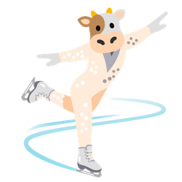 Cow face and Ice skate