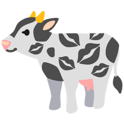 Cow face and Kiss mark