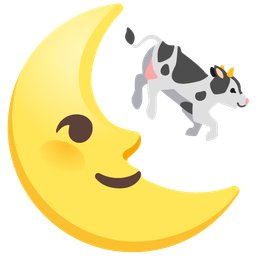 Cow face and Last quarter moon face