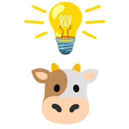 cow face and light bulb