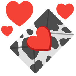 cow face and love letter