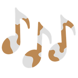 Cow face and Musical notes