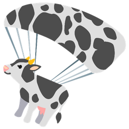 Cow face and Parachute