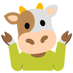 Cow face and Person shrugging