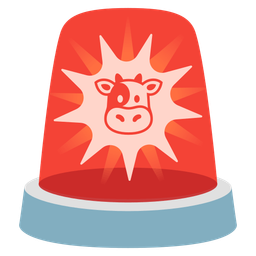 Cow face and Police car light