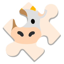 Cow face and Puzzle piece
