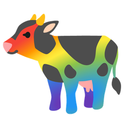 Cow face and Rainbow