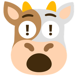 Cow face and Red exclamation mark
