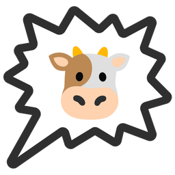 Cow face and Right anger bubble