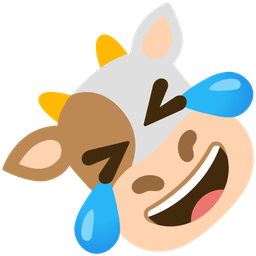 Cow face and Rolling on the floor laughing