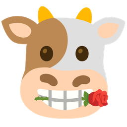 Cow face and Rose