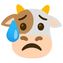 Cow face and Sad but relieved face