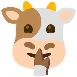 cow face and shushing face