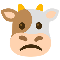 Cow face and Slightly frowning face
