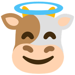 Cow face and Smiling face with halo
