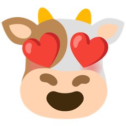 Cow face and Smiling face with heart-eyes