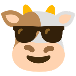 Cow face and Smiling face with sunglasses