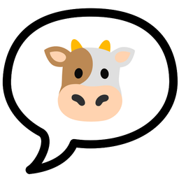 Cow face and Speech balloon