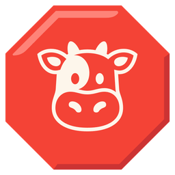 Cow face and Stop sign