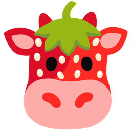 Cow face and Strawberry