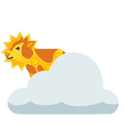 Cow face and Sun behind cloud