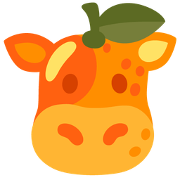 Cow face and Tangerine