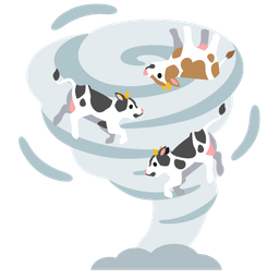 Cow face and Tornado