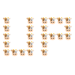 Cow face and UP! button