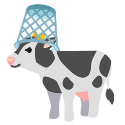 Cow face and Wastebasket