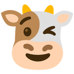 Cow face and Winking face