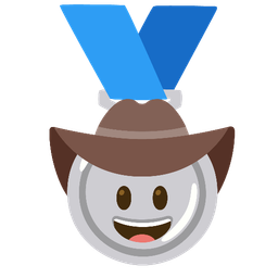 cowboy hat face and 2nd place medal