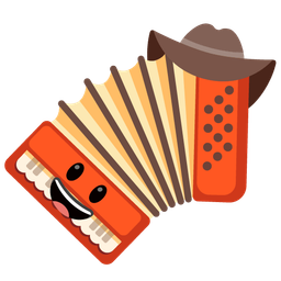 cowboy hat face and accordion