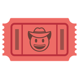 cowboy hat face and admission tickets