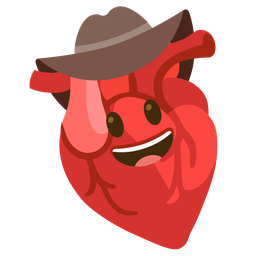 cowboy hat face and anatomical heart