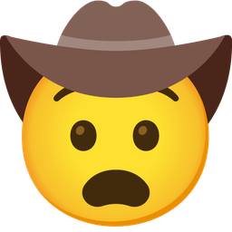 cowboy hat face and anguished face