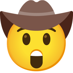 cowboy hat face and astonished face