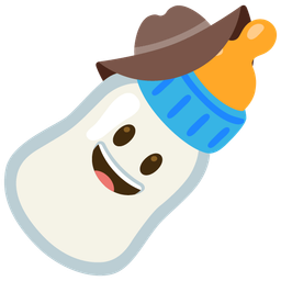 cowboy hat face and baby bottle