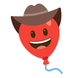 cowboy hat face and balloon