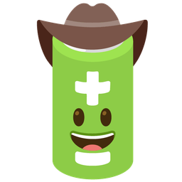 cowboy hat face and battery