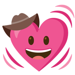 cowboy hat face and beating heart