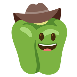 cowboy hat face and bell pepper