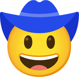 cowboy hat face and blue heart