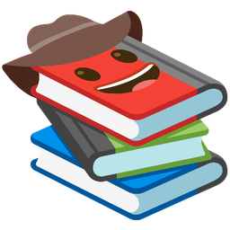 cowboy hat face and books